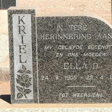 KRIEL Ella D. 1905-1963