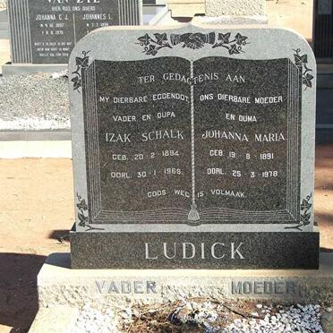 LUDICK Izak Schalk 1894-1969 &amp; Johanna Maria 1891-1978