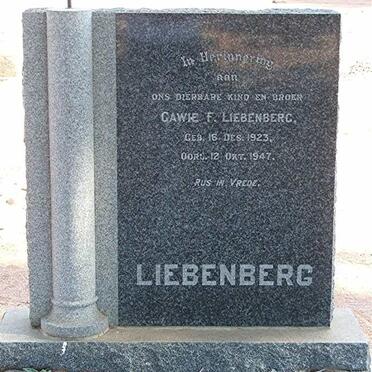 LIEBENBERG Gawie F. 1923-1947
