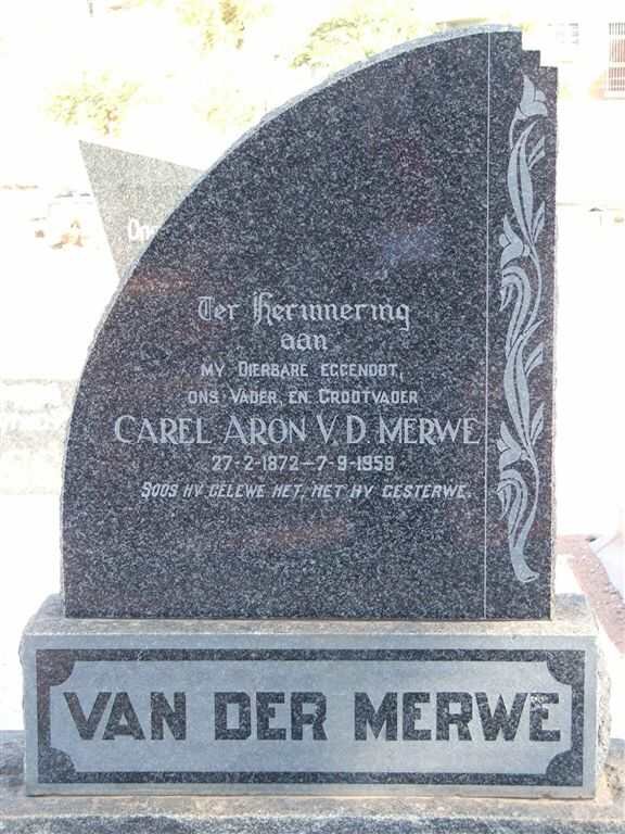 MERWE Carel Aron, v.d.1872-1959
