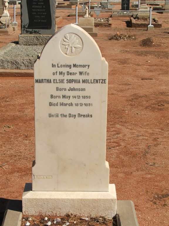 MOLLENTZE Martha Elsie Sophia nee JOHNSON 1859-1931
