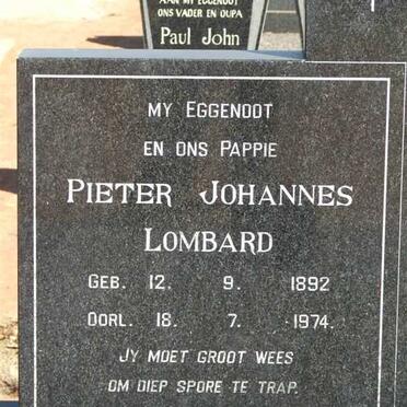 NIEKERK Pieter Johannes Lombard, van 1892-1974