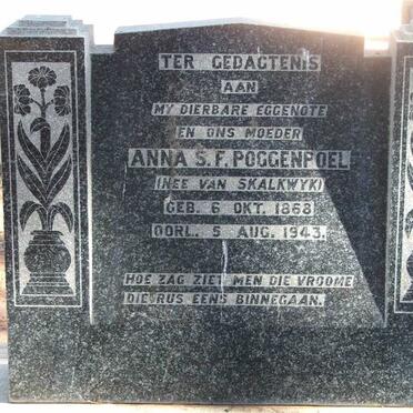 POGGENPOEL Anna S.F. nee VAN SKALKWYK 1868-1943