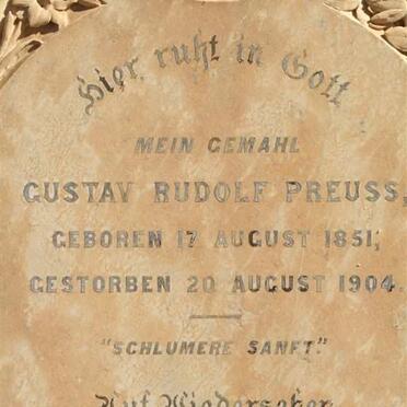 PREUSS Gustav Rodolf 1851-1904
