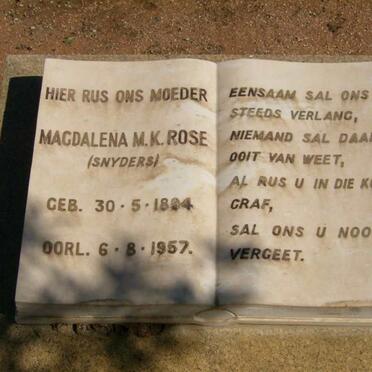 ROSE Magdalena M.K. nee SNYDERS 1894-1957