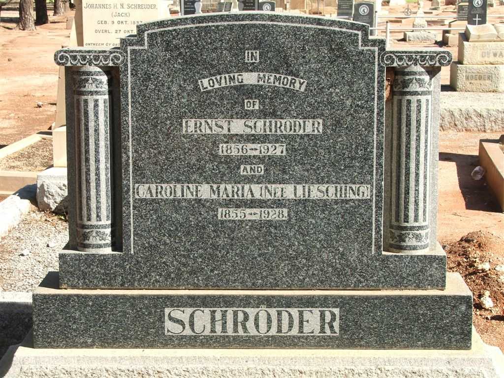 SCHRODER Ernst 1856-1927 &amp; Caroline Maria LIESCHING 1855-1928