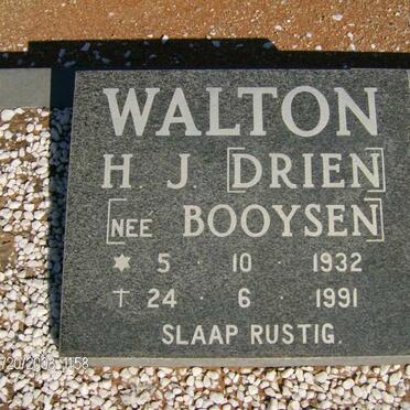 WALTON H.J. nee BOOYSEN 1932-1991