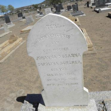 BURGHER Johanna Susanna Carolina nee VOS 1861-1926