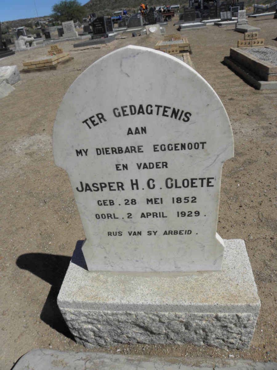 CLOETE Jasper H.C. 1852-1929