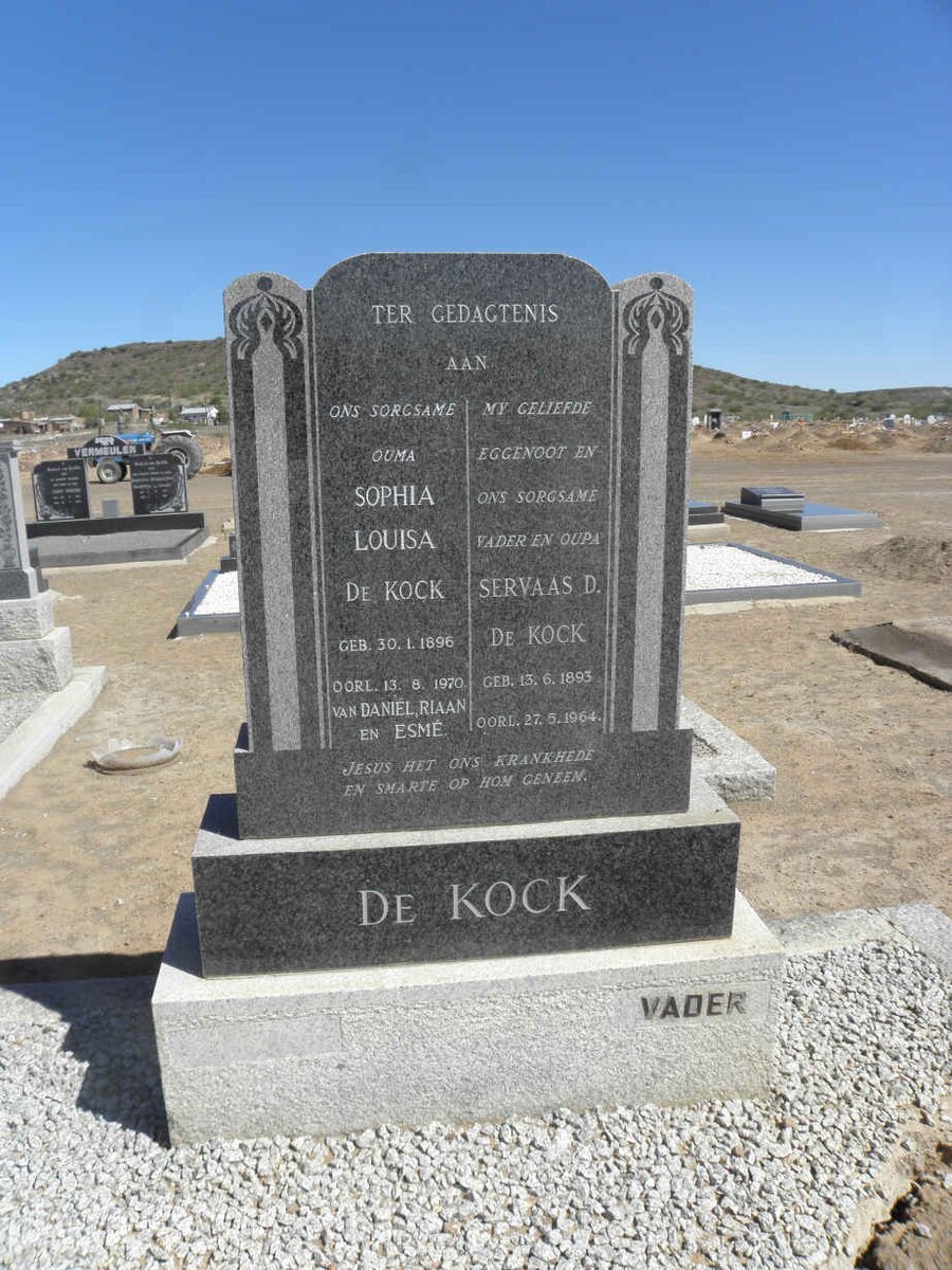 KOCK Servaas D., de 1893-1964 &amp; Sophia Louisa 1896-1970