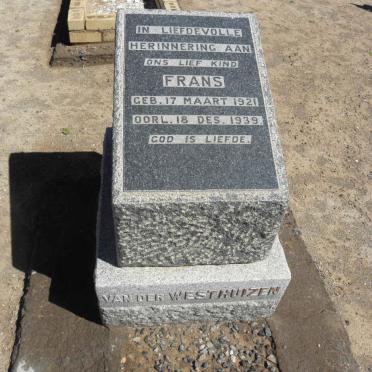 WESTHUIZEN Frans, van der 1921-1939