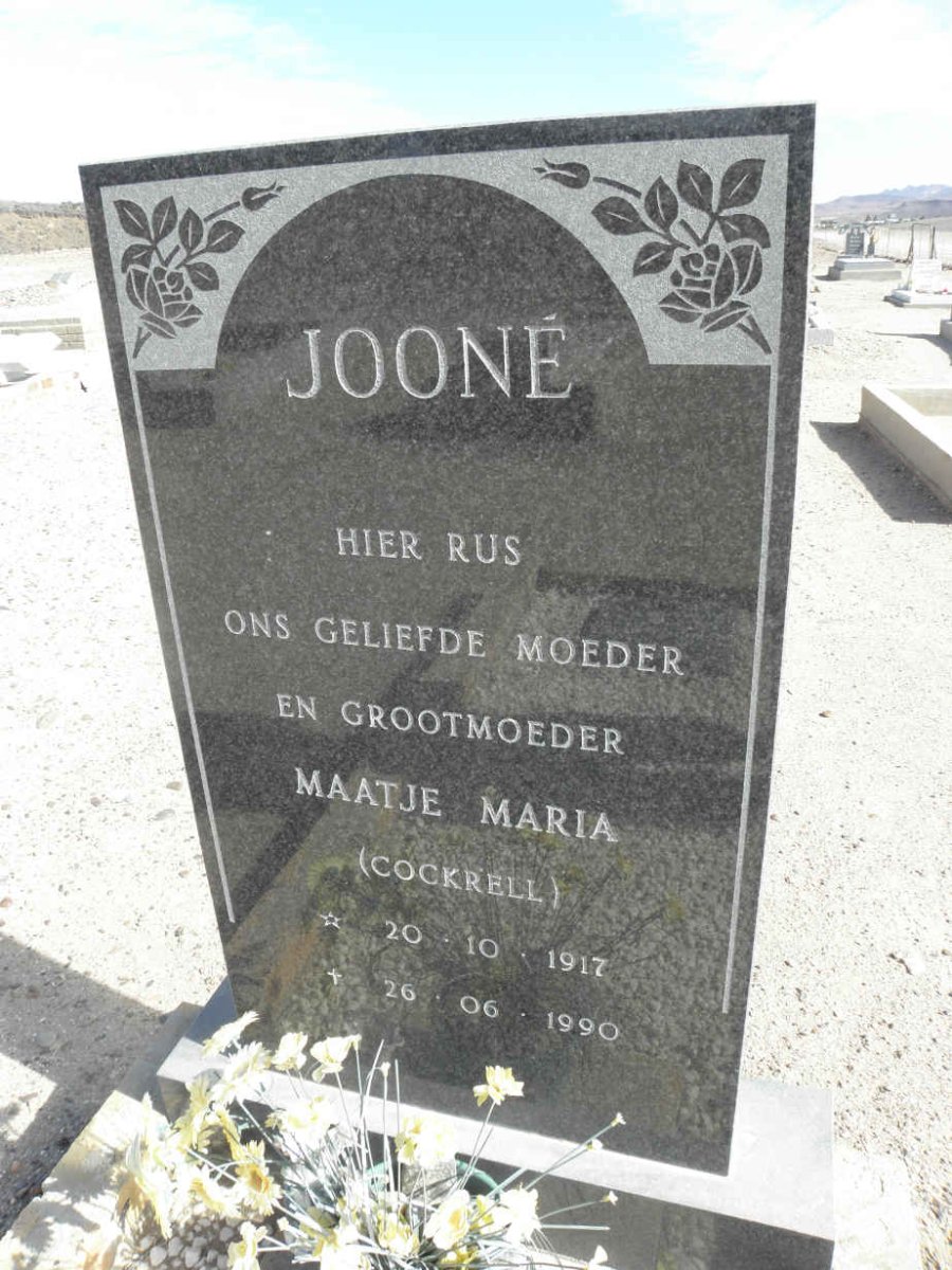 JOONE Maatje Maria nee COCKRELL 1917-1990