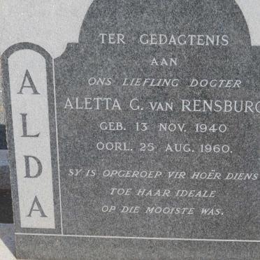 RENSBURG Aletta G. 1940-1960