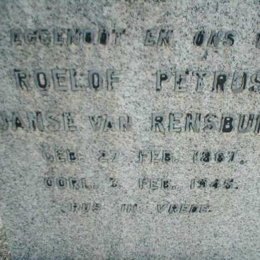 RENSBURG Roelof Petrus, Janse van 1867-1945