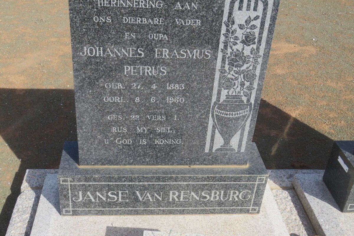 RENSBURG Johannes Erasmus Petrus, Janse van 1883-1960