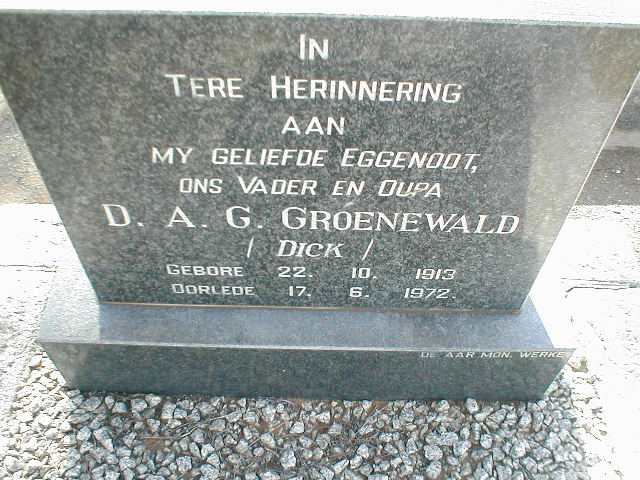 GROENEWALD D.A.G. 1913-1972