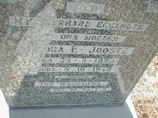 JOOSTE Jacoba E. 1893-1942