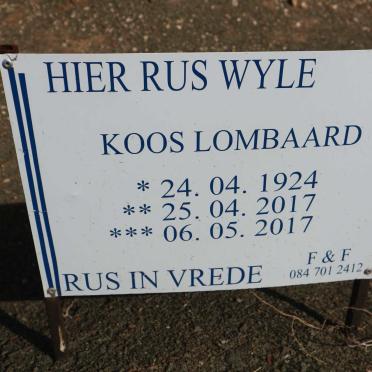 LOMBAARD Koos 1924-2017