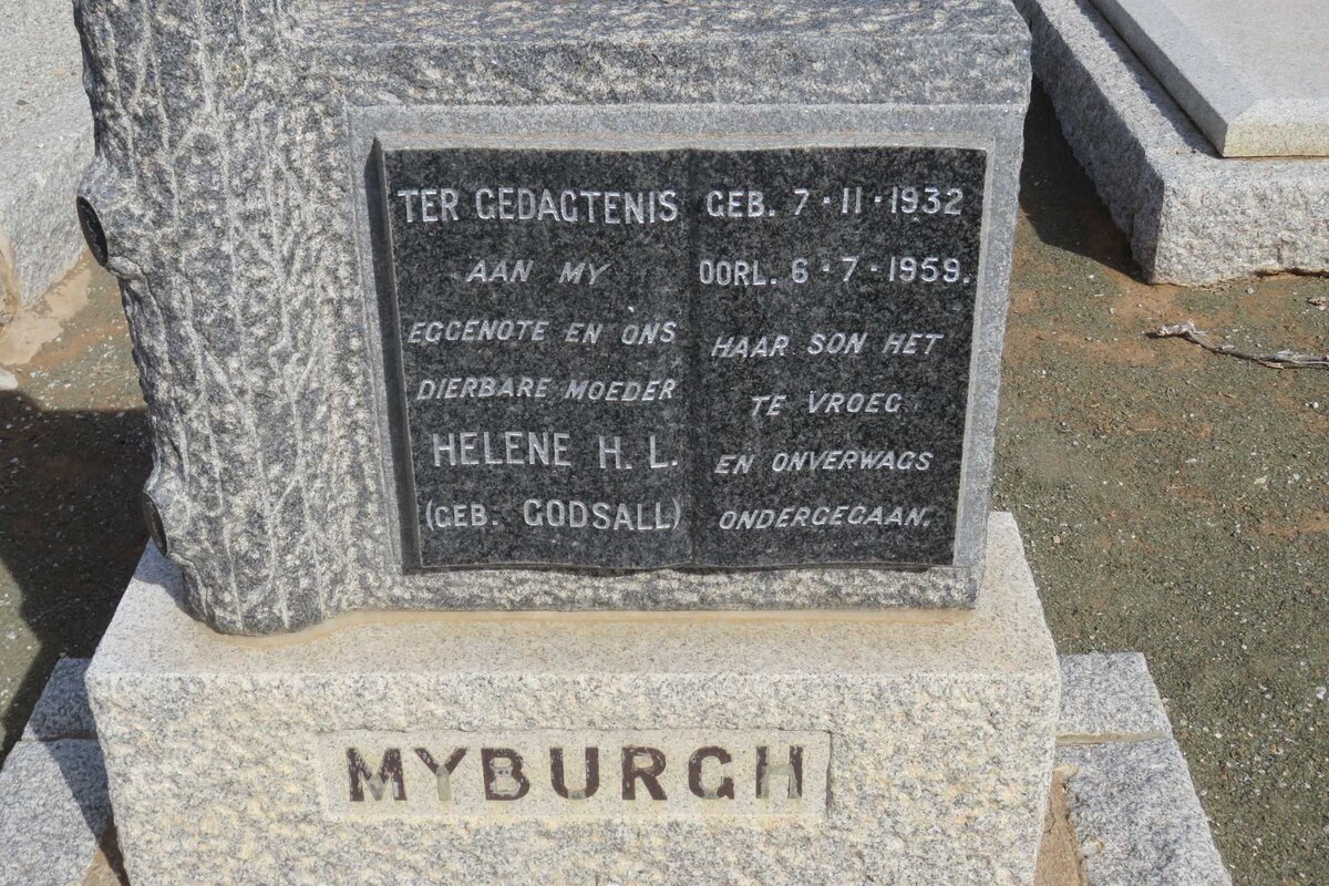 MYBURGH Helene H.L. nee GODSALL 1932-1959