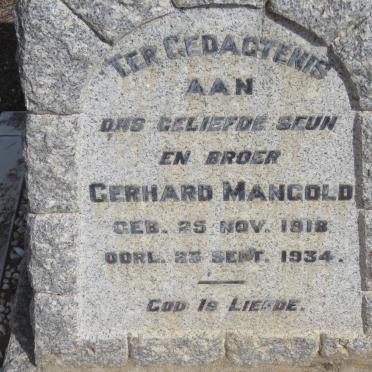 MANGOLD Gerhard 1918-1934