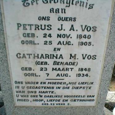 VOS Petrus J.A. 1840-1905 &amp; Catharina M. BENADE 1848-1934