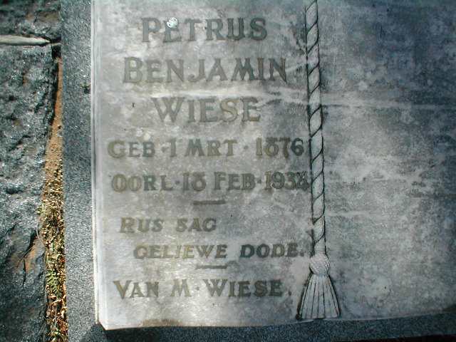 WIESE Petrus Benjamin 1876-1934