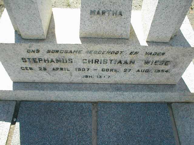 WIESE Stephanus Christiaan 1907-1954