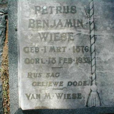 WIESE Petrus Benjamin 1876-1934