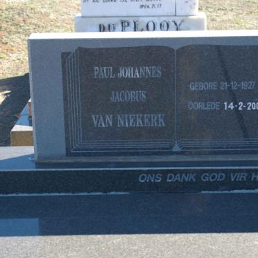 NIEKERK Paul Johannes Jacobus, van 1927-2005