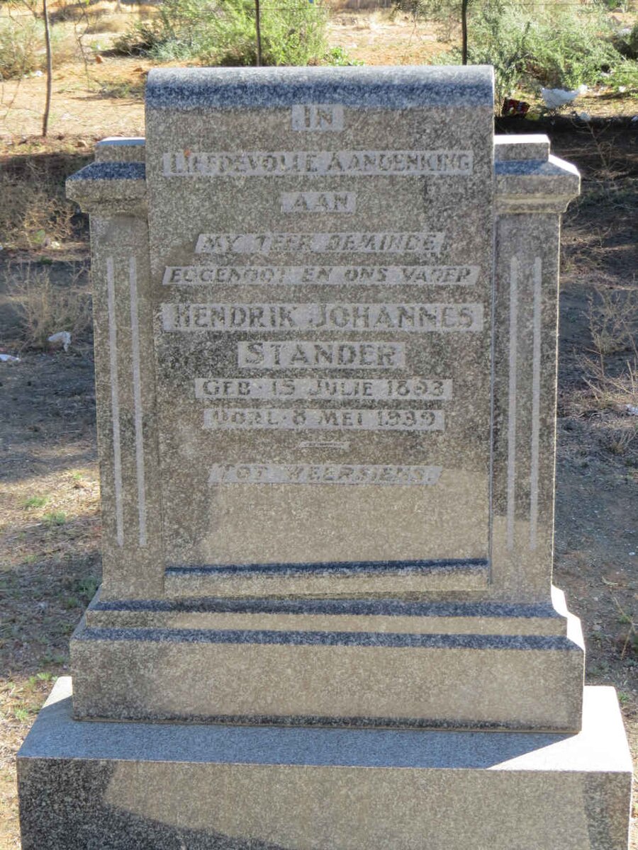 STANDER Hendrik Johannes 1893-1939