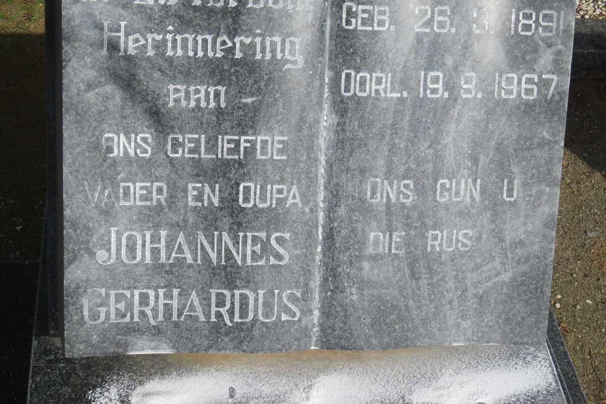 ? Johannes Gerhardus 1891-1967