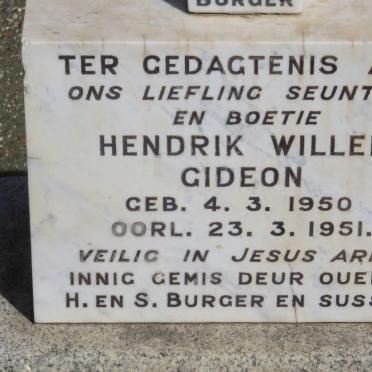 BURGER Hendrik Willem Gideon 1950-1951