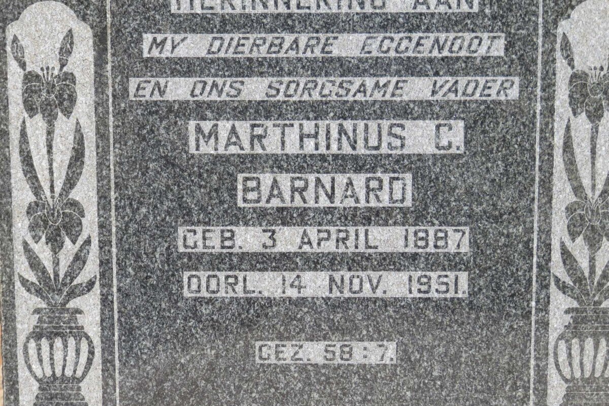 BARNARD Marthinus C. 1887-1951