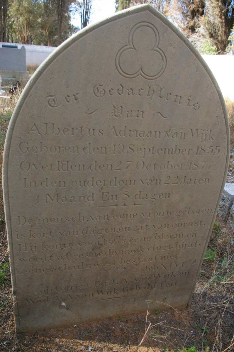 WIJK Albertus Adriaan, van 1855-1877