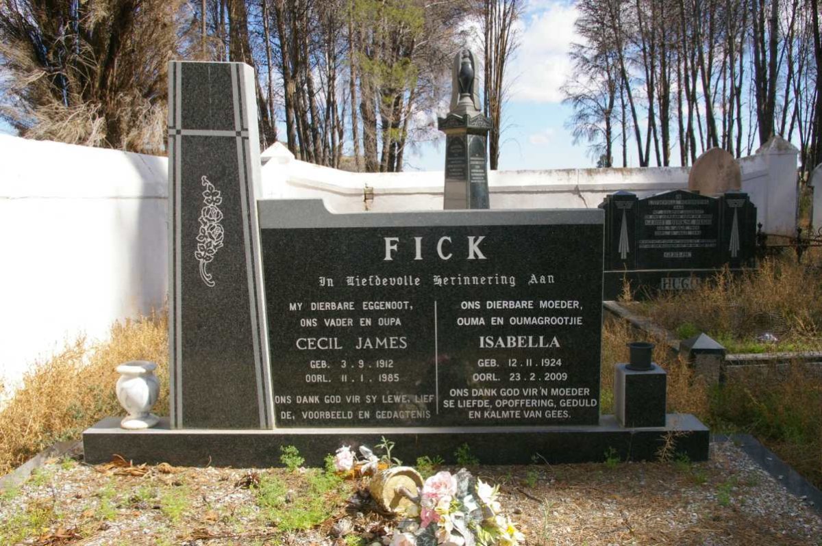 FICK Cecil James 1912-1985 &amp; Isabella 1924-2009