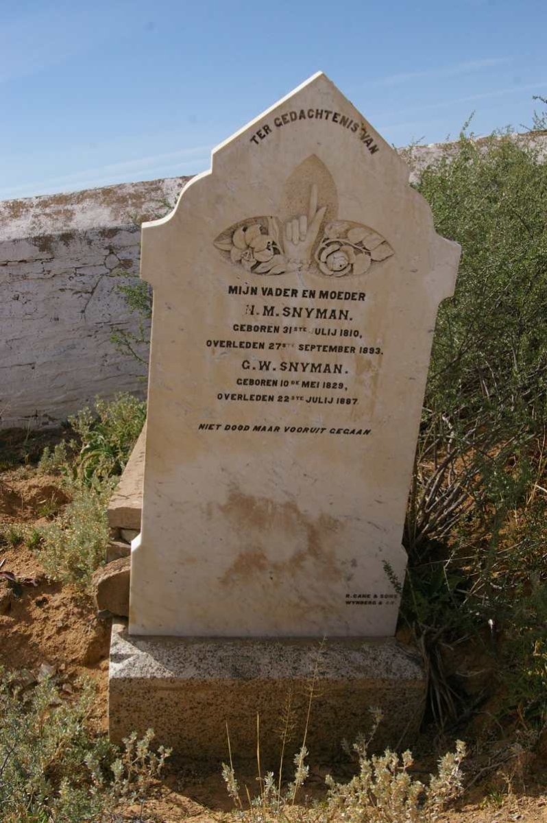 SNYMAN N.M. 1810-1893 &amp; C.W. 1829-1887