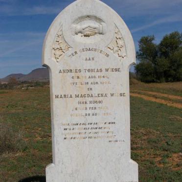 WIESE Andries Tobias 1844-1905 &amp; Maria Magdalena HUGO 1855-1885