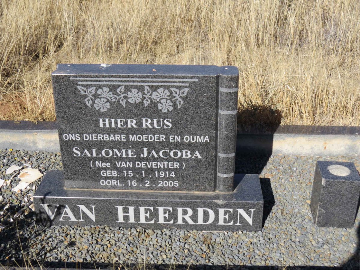 HEERDEN Salome Jacoba, van nee VAN DEVENTER 1914-2005