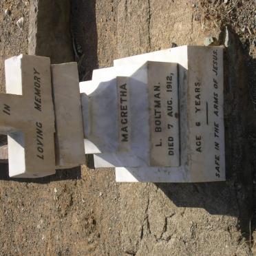 BOLTMAN Magretha L. -1912