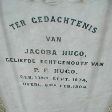 HUGO Jacoba 1874-1904