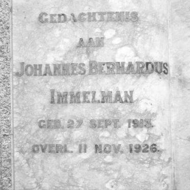 IMMELMAN Johannes Bernardus 1913-1926