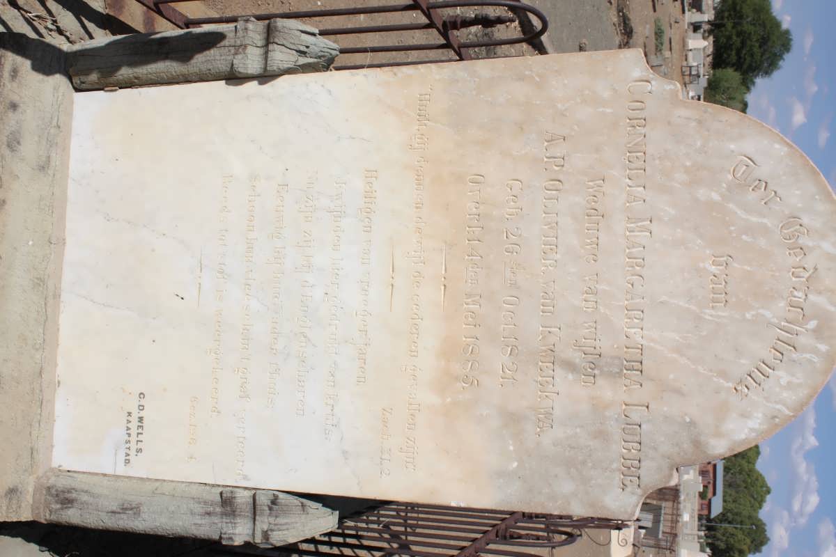 OLIVIER Cornelia Margaretha nee LUBBE 1821-1885