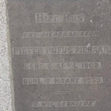 PIENAAR Pieter Rufus 1903-1930