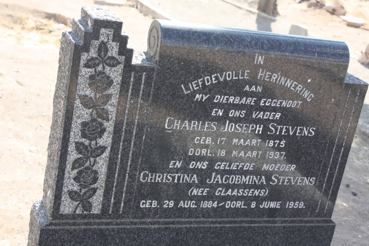 STEVENS Charles Joseph 1875-1937 &amp; Christina Jacobmina CLAASSENS 1884-1959