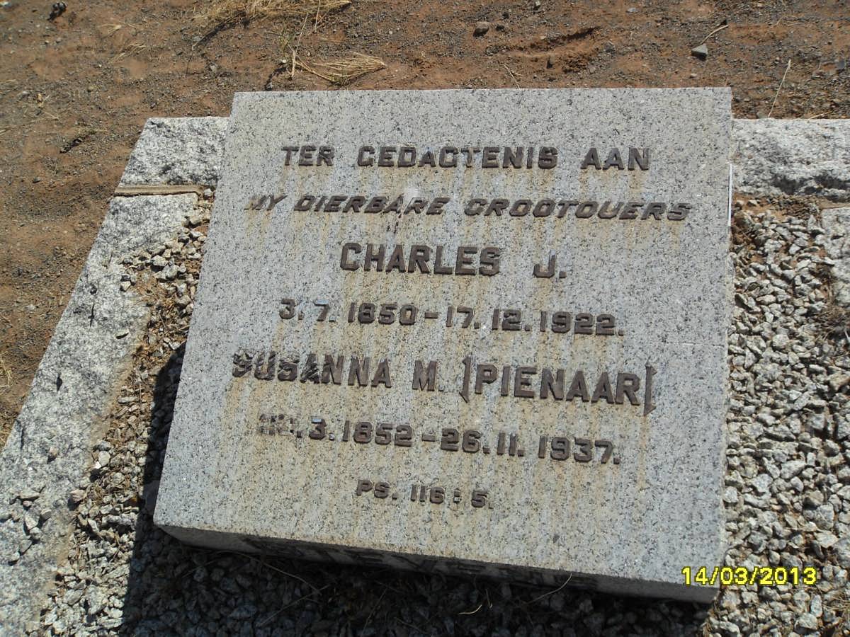 STEVENS Charles J. 1850-1922 &amp; Susanna M. PIENAAR 1852-1937