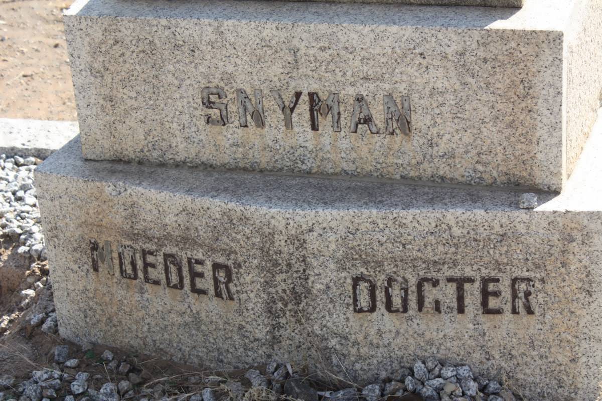 SNYMAN Maria Elizabeth Margaretha nee KUUN 1860-1947 :: SNYMAN Maria Elizabeth 1878-1948