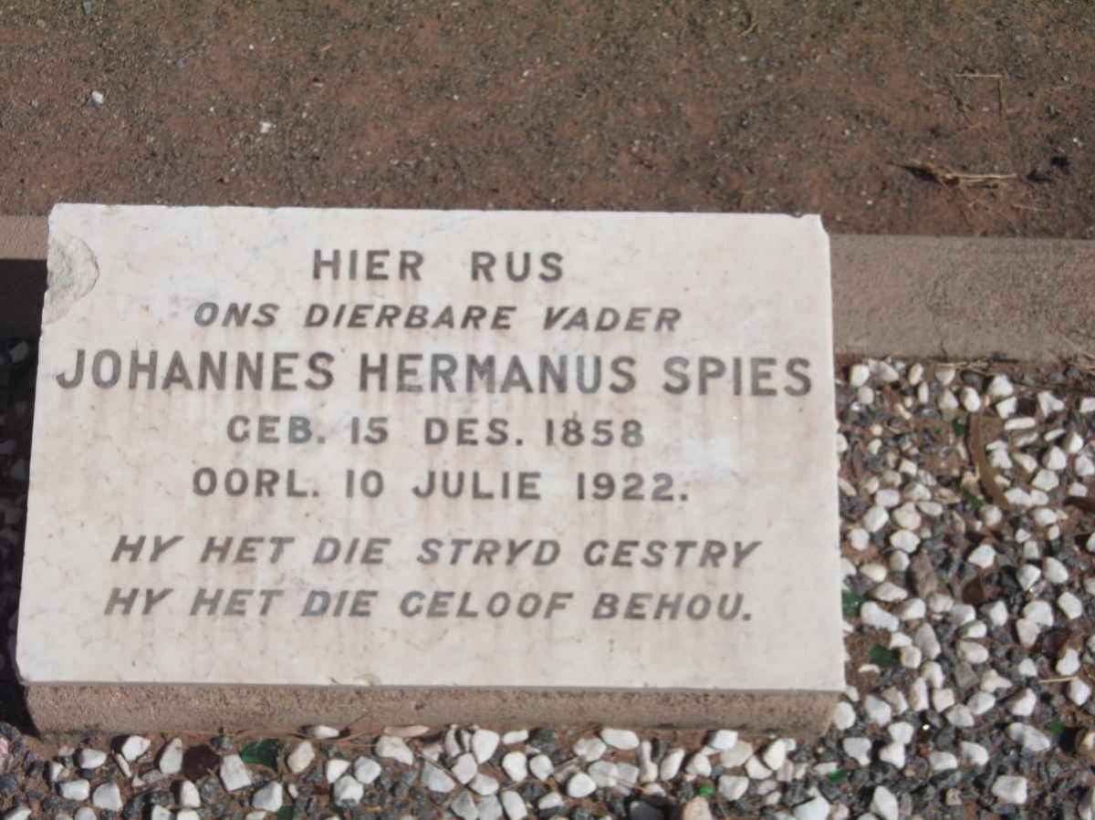 SPIES Johannes Hermanus 1858-1922