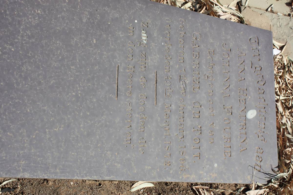 TOIT Anna Hendrina Johanna, du nee FOURIE 1806-1872