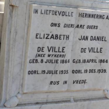 VILLE Jan Daniel, de 1864-1939 &amp; Elizabeth WYKERD 1864-1935