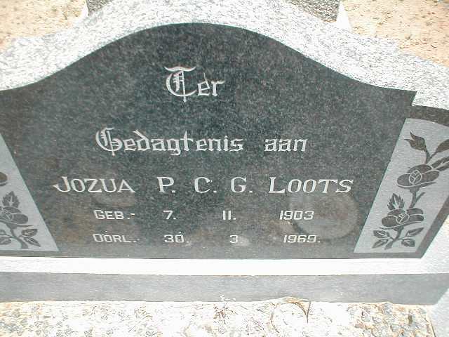 LOOTS Jozua P.C.G. 1903-1969